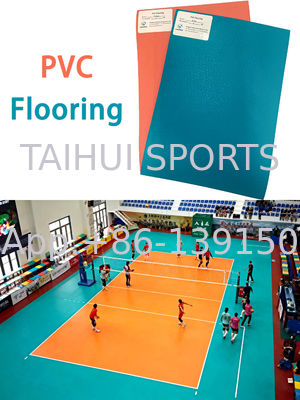 Sàn thể thao PVC chống trượt, chống sốc, chống thấm nước bằng nhựa vinyl cho sân bóng chuyền, cầu lông, bóng rổ