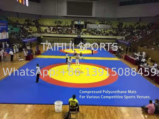 Chuẩn độ thi đấu Judo 230kg/m3 40mm Độ dày PU da karate luyện tập thảm đấu vật Taekwondo thảm