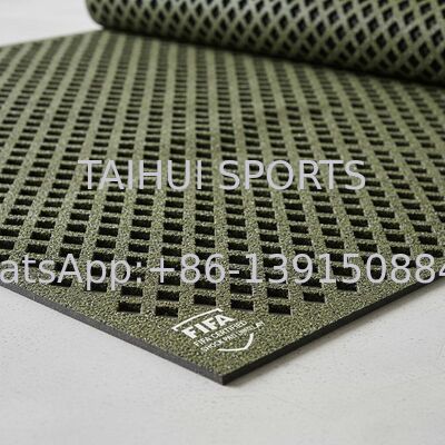 Tấm lót chống sốc đạt chứng nhận FIFA với thiết kế lỗ kim cương cho sân thể thao cỏ nhân tạo theo yêu cầu